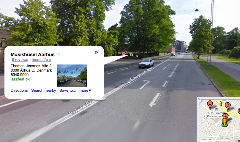 Google Places i Streetview - Musikhust i Århus