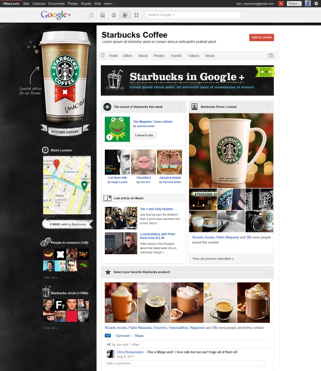 Starbucks Google Plus Brand Page