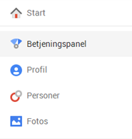google+ dashboard - betjeningspanel